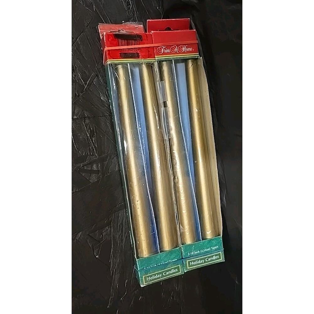 Vintage Gold 10" Tapered Candles 2 Box w/2 Candles each